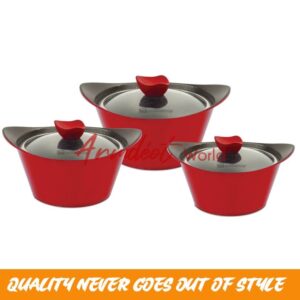 Caia Range - Marbell - 3pc Stockpot Set {Red}