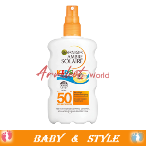 Garnier Ambre Solaire Kids Water Resistant Sun Cream Spray SPF50 - 200ml