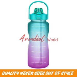 2L Motivational Water Bottle with Straw and Handle