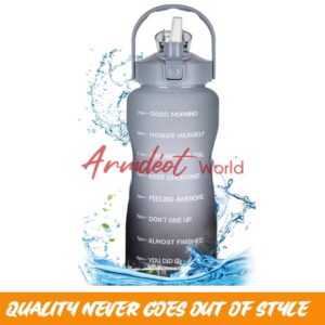 2L Motivational Water Bottle with Straw and Handle