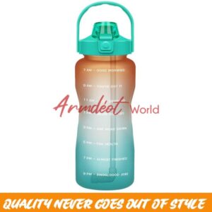 64oz 2L Motivational Water Bottle With Straw, Handle With Time