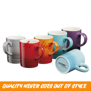 Cooks Professional Stoneware Tea Mugs 6pc Set {315ml}