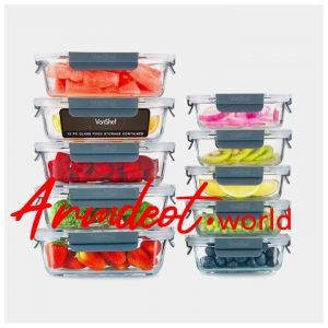 VonShef glass containers  - 10 piece Set