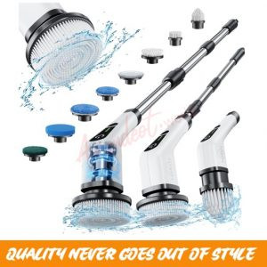 Electric Spin Scrubber With 8 Replaceable Brush Heads