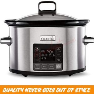 Crock pot TimeSelect Digital Slow Cooker| 5.6 L | Stainless Steel, Black