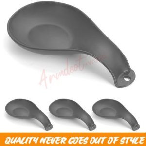 Gray Plastics Spoon Rest 4 Piece, Stove Top Spoon Holder, Dishwasher Safe.