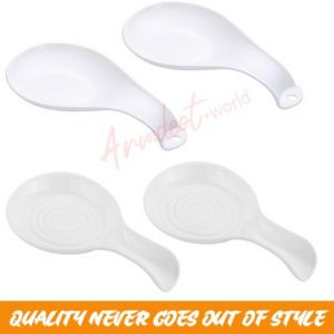4 Pieces Plastic Spoon rests, White