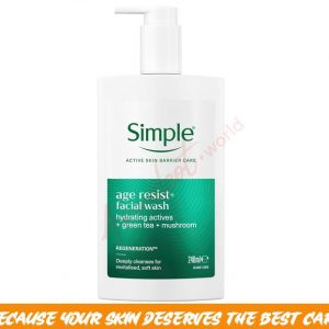 Simple Age Resist+ Facial Cleanser hydrating actives + green tea + mushroom  240 ml