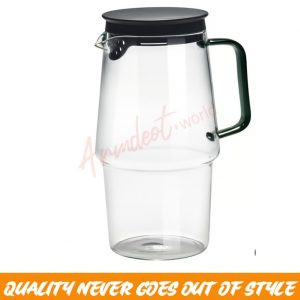 SKINNFISK Jug with lid, clear glass, 1.2 l
