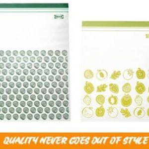 Resealable bag, patterned/green, 6/4.5 l