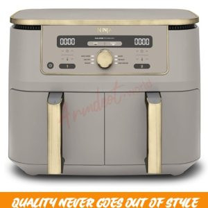 Ninja Max Dual Zone Digital Air Fryer 9.5L, 2 Drawers, 9.5L, 6-in-1, Stone Gold DZ400EUSTGD